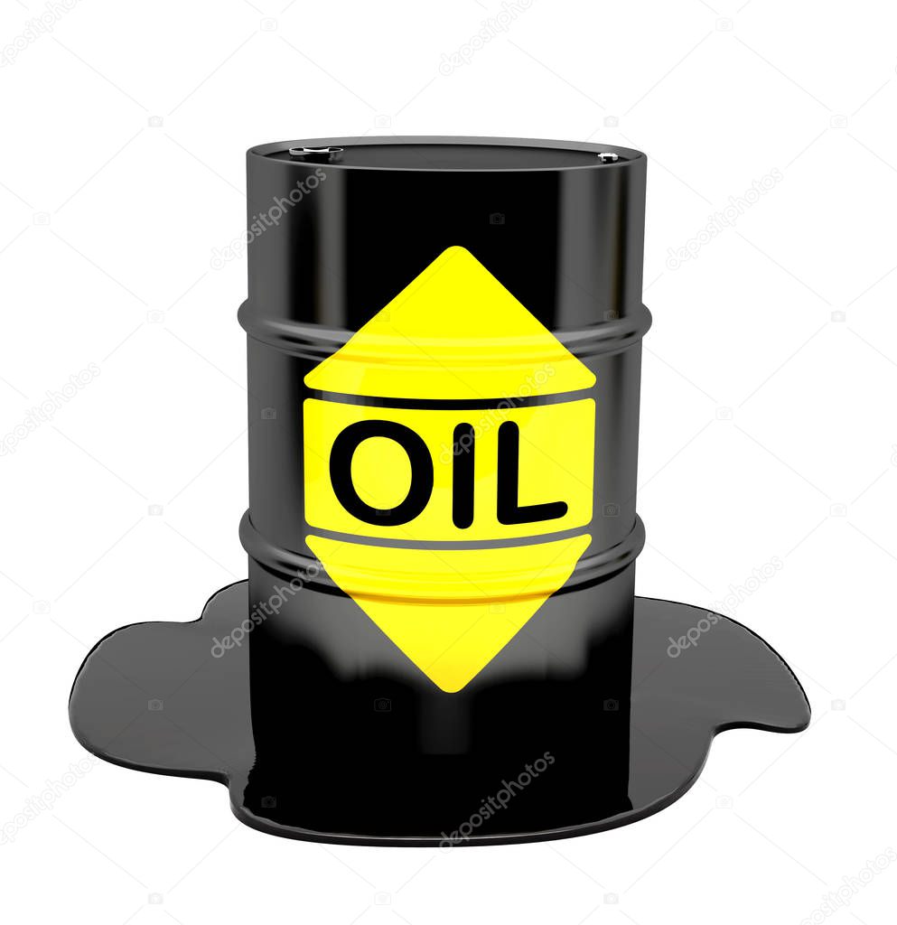 Barrel with spilled oil