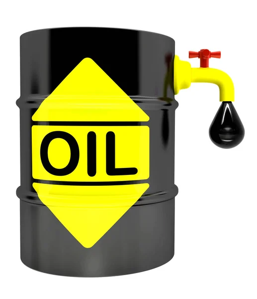 Een Vat Olie Met Een Kraan Rendering — Stockfoto