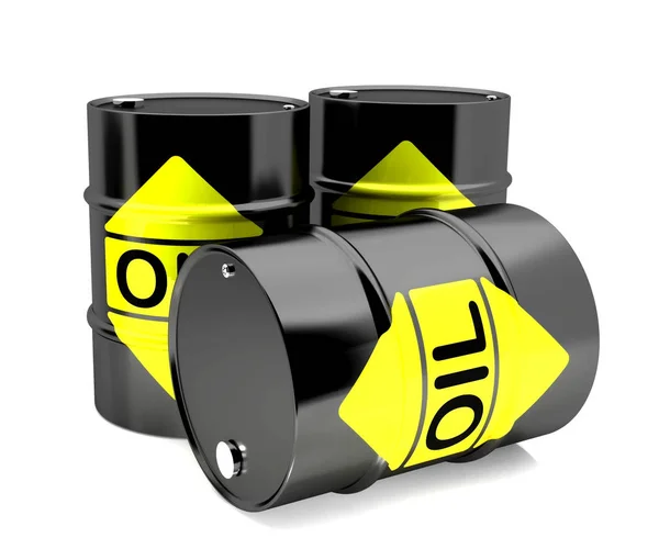 Vaten Met Olie Een Witte Achtergrond Rendering — Stockfoto