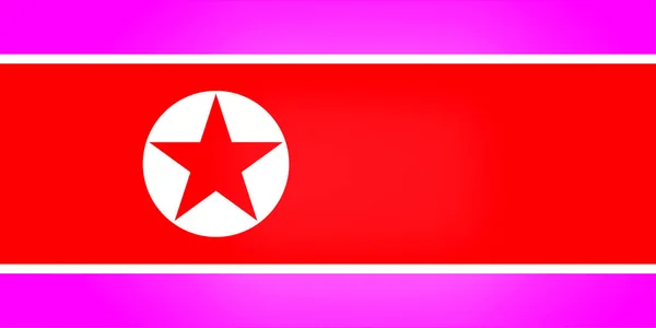 Drapeau Corée Nord Gros Plan — Photo