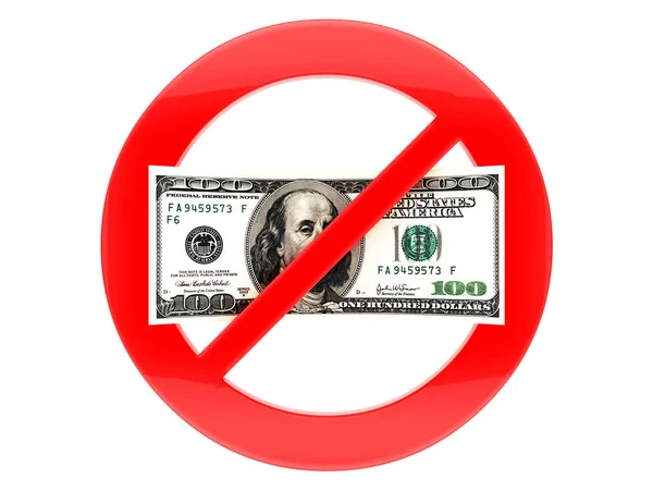 Ban Sign Dollar — Stock Photo, Image