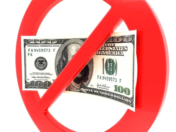 Знак Запрета Доллар — стоковое фото