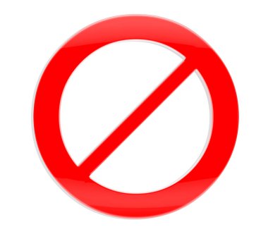 beyaz zemin üzerinde yasak işareti