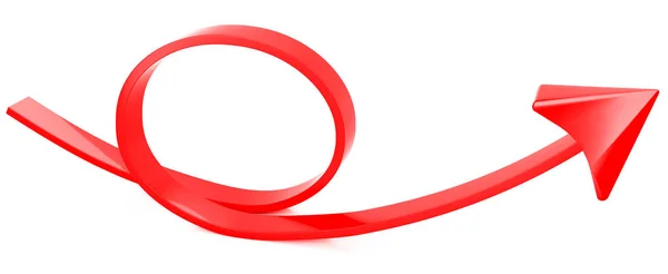 白い背景に赤い矢印 — ストック写真