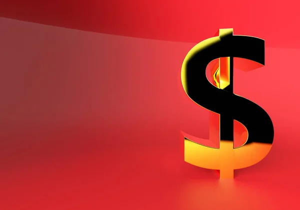 Dollar sign on red background 3d