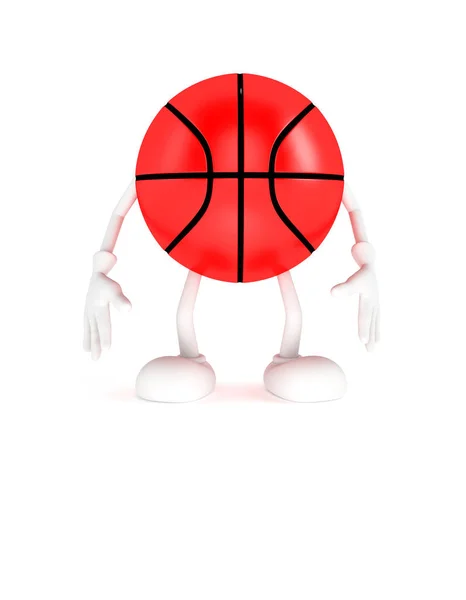 Basketballball auf weißem Hintergrund — Stockfoto
