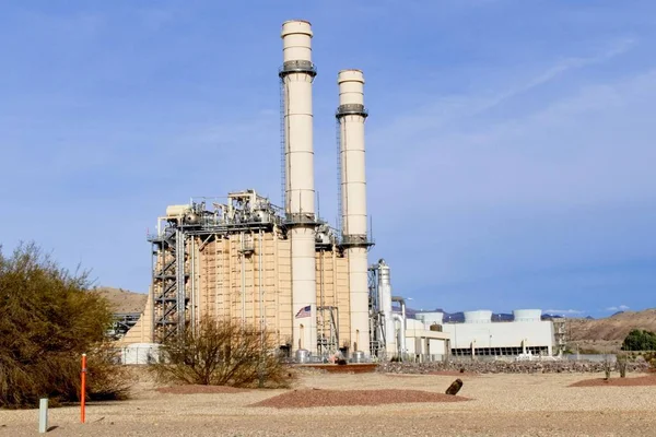 Een Gas Gestookte Elektrische Genereren Fabriek Desrt — Stockfoto