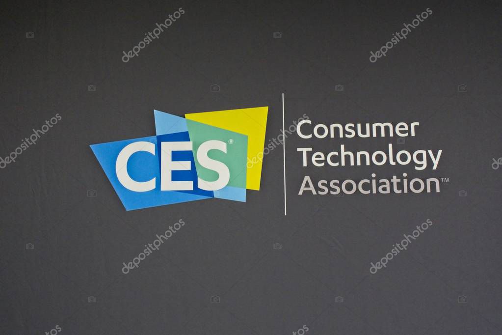 Las Vegas, NV, USA, Jan. 8, 2019:Signage identifies to Conumer Technology Association as the organizer of the annual Consumer Electronics Show (CES), attracting 180,000 visitors to thw rolds foremost electronics exhibition.