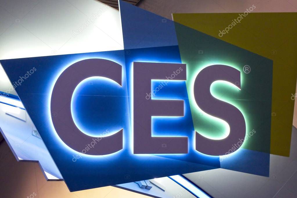 Las Vegas, NV, USA, Jan. 8, 2019: A sign wlecomes visitors to the annual 2019  Consumer Electronics Show (CES) in Las Vegas, showcasing thousands of electronic products and innovations to over 180,000 visiitors.