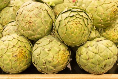 Bir markette sergilenen ekstra büyük Enginar.                           