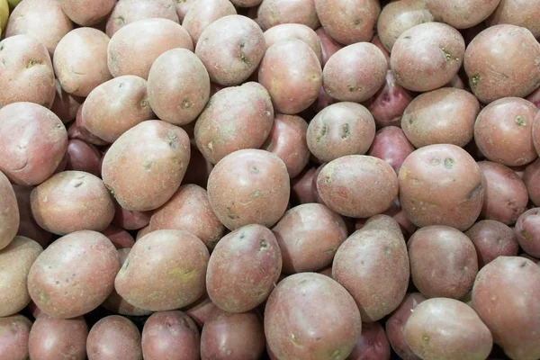 Pommes Terre Rouges Exposées Dans Une Épicerie — Photo