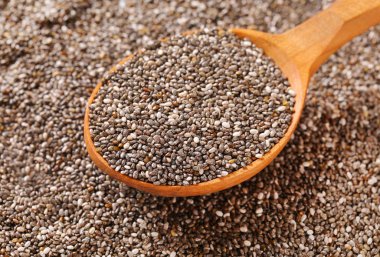 sağlıklı chia tohum chia tohum zemin üzerine kaşık