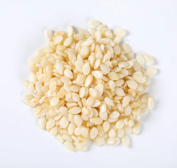 Pile Healthy Sesame Seeds White Background — Stock Photo, Image