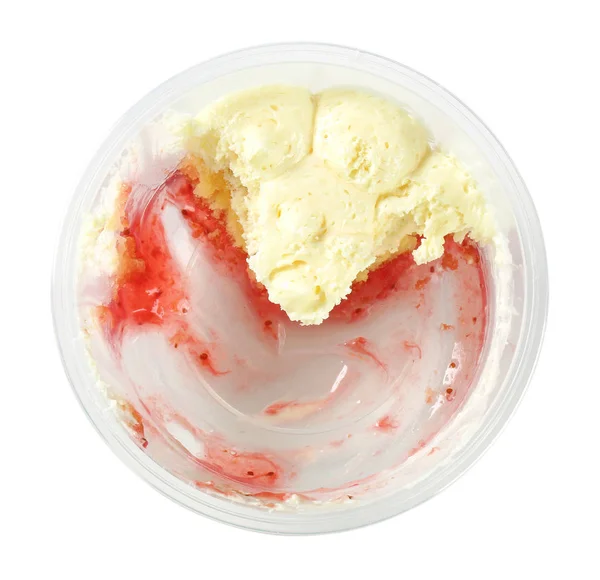 Rest Strawberry Shortcake Dessert Plastic Cup — Stock Photo, Image