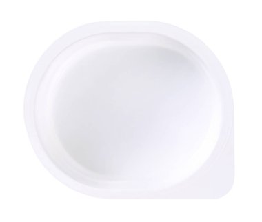 beyaz zemin üzerinde boş plastik konteyner