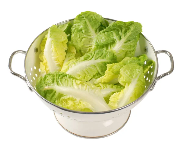 Kleiner Edelsteinsalat Weißen Sieb — Stockfoto