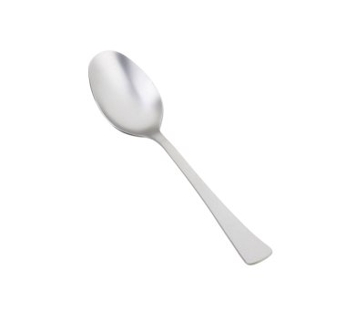 Beyaz arka plan üzerinde küçük boş metal kaşık