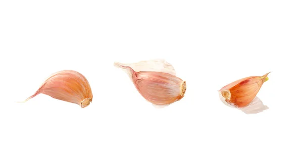 Cloves Fresh Garlic White Background — Stock Photo, Image