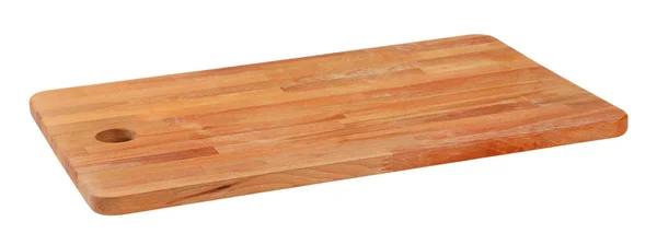 Wooden Cutting Board Hole White Background — Stock Photo, Image