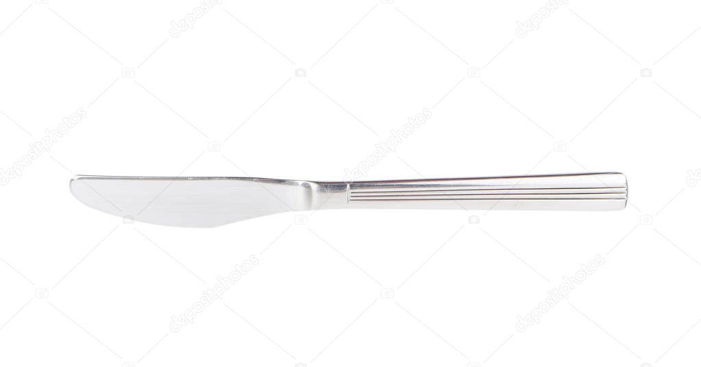 One table knife on white background