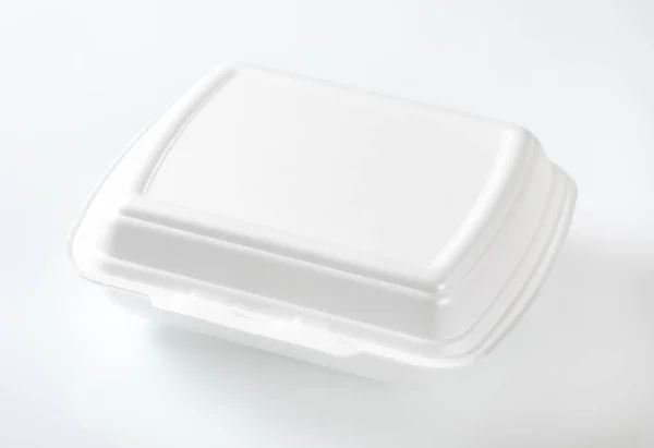 Caja Comida Rápida Poliestireno Blanco Sobre Fondo Blanco — Foto de Stock