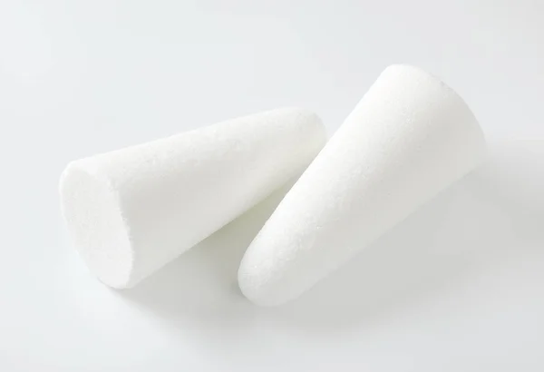 Two White Sugar Loaves Cones White Background — Stock Photo, Image