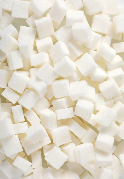 Pila Cubos Azúcar Blanco Marco Completo — Foto de Stock