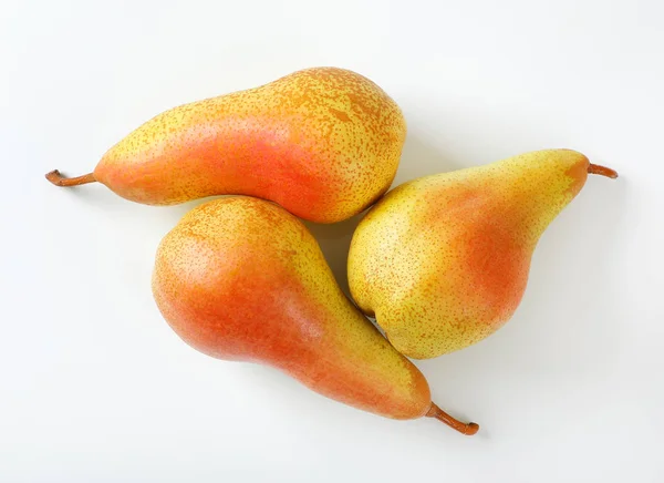 Three Ripe Pears White Background — Stock Photo, Image