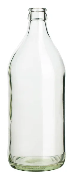Empty Glass Bottle Standing White Background — Stock Photo, Image