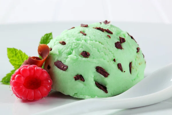 ミント チョコレート チップ アイス クリーム スクープ — ストック写真
