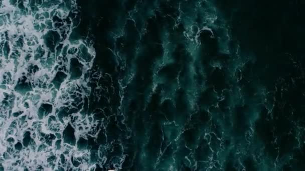 Oceano. Gente. A surfar. Água. Natureza. Nascer do sol. Aeriais. 4K. Drone. — Vídeo de Stock