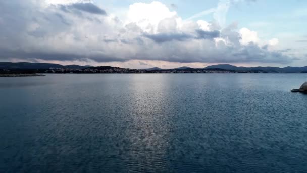 クロアチア。海。水。日の出。アンテナ。4k. ドローン — ストック動画