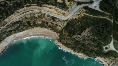 Cliff. Hotel. Villa. Deniz. Su. Doğa. İspanya. Anten. 4k. Drone