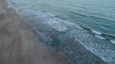 Hotel. Bulgaristan. Şehir. Beach. Su. Sunrise. Anten. 4k. Drone