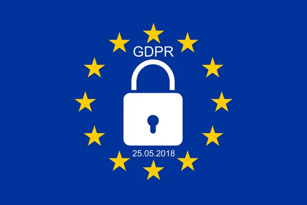 Nuevo Reglamento General Protección Datos Bandera Europea Con Texto Gdpr — Foto de Stock