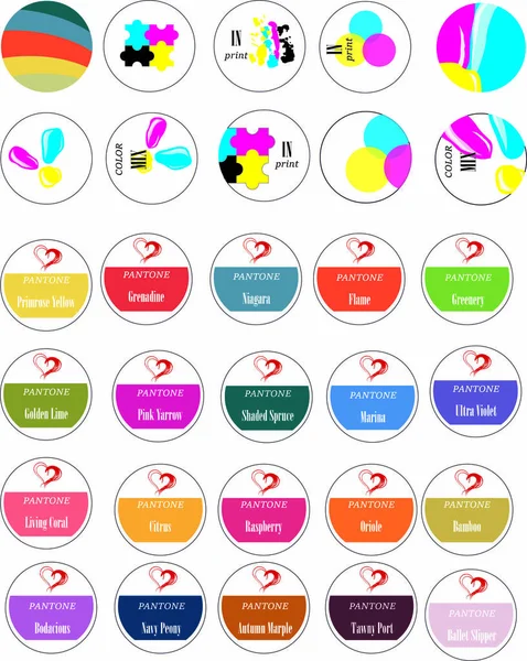 Bright Pantone Buttons Vector White Background — Stock Photo, Image