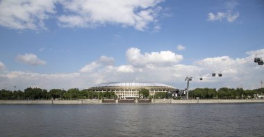 Moskova, Rusya 23 Mayıs 2018: Moskova büyük arena (Stadium) spor Luzhniki Olimpiyat karmaşık--Rusya 2018 FIFA Dünya Kupası Stadyumu    
