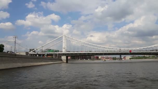 Moskow Moskva Barrage Rivière Russie Jour Tournage Depuis Bateau Plaisance — Video