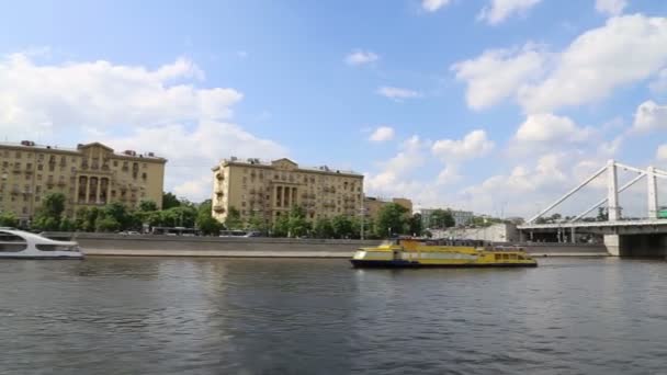 Moscou Russie Mai 2018 Remblai Rivière Moskow Moskva Russie Jour — Video