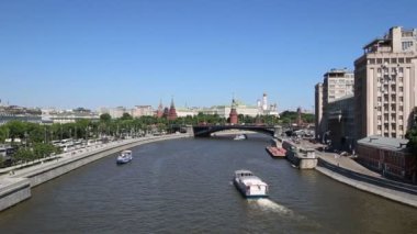 Moskova Nehri ve Kremlin (gün), Moskova, Rusya - Moskova'nın en popüler görünümü   