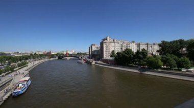 Moskova Nehri ve Kremlin (gün), Moskova, Rusya - Moskova'nın en popüler görünümü   