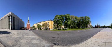 Moskova, Rusya 11 Mayıs 2018: İçi Moskova Kremlin, Rusya (gün). Panoramik görünüm  