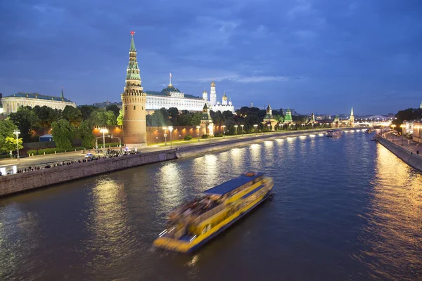 Νυχτερινή Άποψη Του Κρεμλίνου Μόσχα Ρωσία Την Πιο Δημοφιλή Άποψη — Φωτογραφία Αρχείου