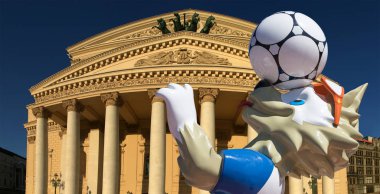 Moskova, Rusya June17, 2018 FIFA Dünya Kupası Rusya--kurt Zabivaka'nın 2018:Official maskotu. Moskova  