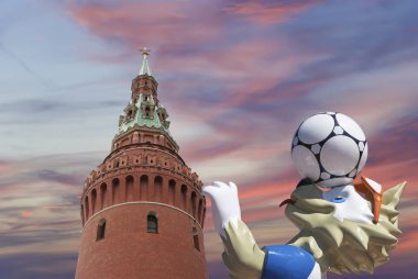 Moskova, Rusya June17, 2018 FIFA Dünya Kupası Rusya--kurt Zabivaka'nın 2018:Official maskotu. Moskova  