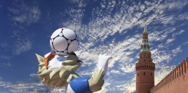 Moskova, Rusya June17, 2018 FIFA Dünya Kupası Rusya--kurt Zabivaka'nın 2018:Official maskotu. Moskova  