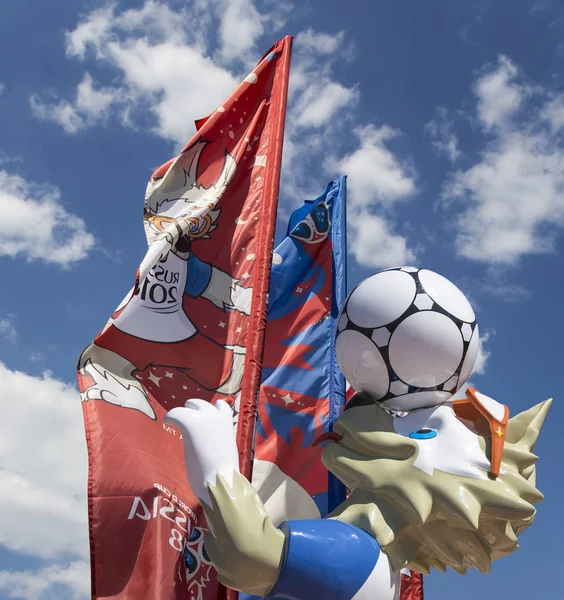 Moskova, Rusya June17, 2018 FIFA Dünya Kupası Rusya--kurt Zabivaka'nın 2018:Official maskotu. Moskova  