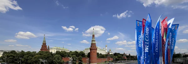 Μόσχα Ρωσία June15 2018 Καλώς Σημαίες Στους Δρόμους Της Μόσχας — Φωτογραφία Αρχείου
