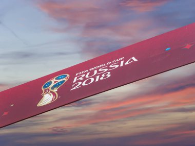 Moskova, Rusya June15, 2018: Logo Rusya 2018 FIFA Dünya Kupası