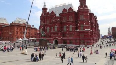 Moskova, Rusya - 30 Nisan 2018: Devlet tarihi Müzesi. Kızıl Meydan, Moskova, Rusya Federasyonu    